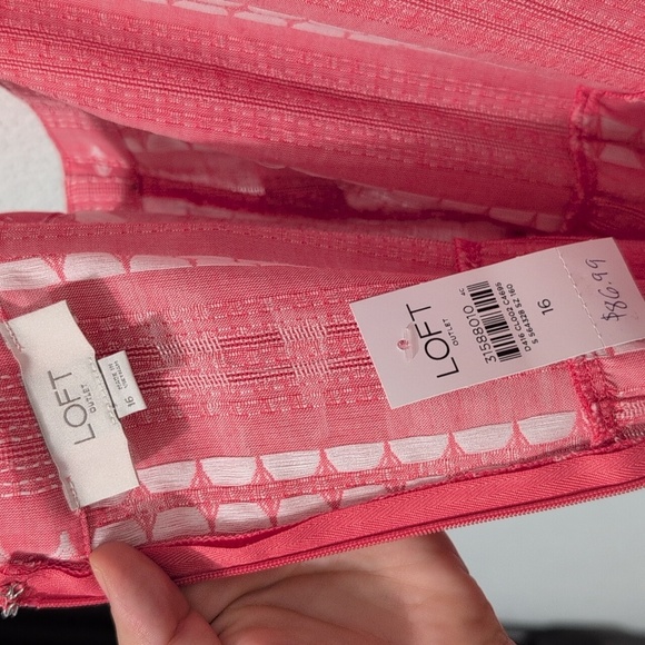 NWT LOFT Outlet Sleeveless Square Neck Maxi Dress Light Red Women's Size 16 - Picture 6 of 8